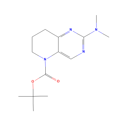 tert-butyl 2-(dimethylamino)-7,8-dihydro-6H-pyrido[3,2-d]pyrimidine-5-carboxylate (CAS: 1246471-35-1) - Chemical Structure and Molecular Formula 