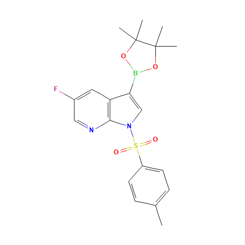5-fluoro-1-(4-methylphenyl)sulfonyl-3-(4,4,5,5-tetramethyl-1,3,2-dioxaborolan-2-yl)pyrrolo[2,3-b]pyridine (CAS: 1259279-57-6) - Related Chemical Product