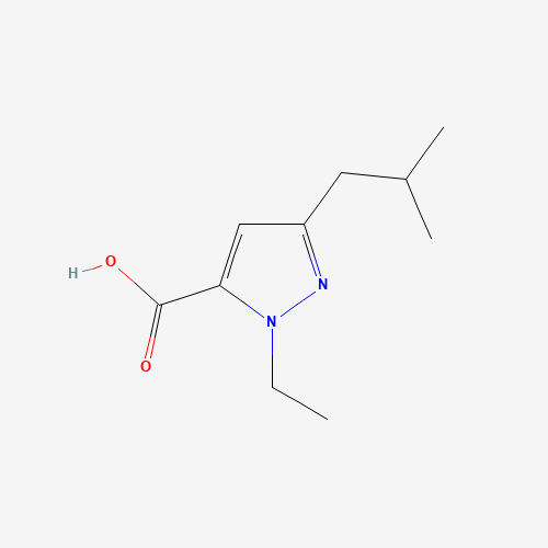 2-ethyl-5-(2-methylpropyl)pyrazole-3-carboxylic acid (CAS: 1015845-75-6) - Chemical Structure and Molecular Formula 