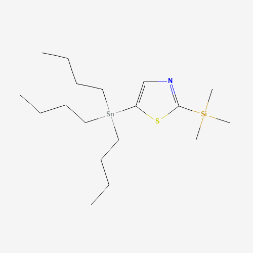 trimethyl-(5-tributylstannyl-1,3-thiazol-2-yl)silane (CAS: 263868-71-9) - Chemical Structure and Molecular Formula 