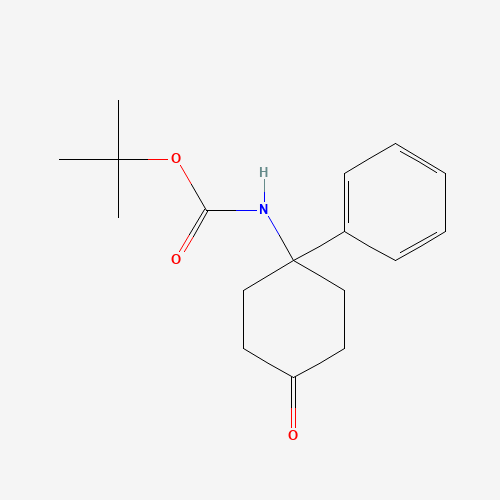 tert-butyl N-(4-oxo-1-phenylcyclohexyl)carbamate (CAS: 374796-10-8) - Chemical Structure and Molecular Formula 