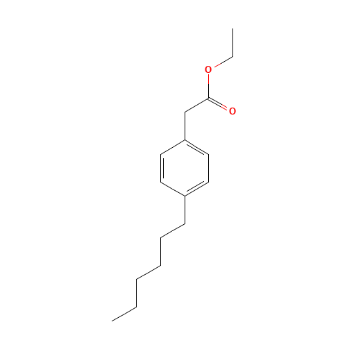 ethyl 2-(4-hexylphenyl)acetate (CAS: 14377-28-7) - Chemical Structure and Molecular Formula 