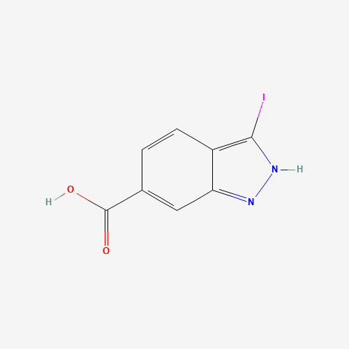 3-iodo-2H-indazole-6-carboxylic acid (CAS: 1086391-11-8) - Chemical Structure and Molecular Formula 