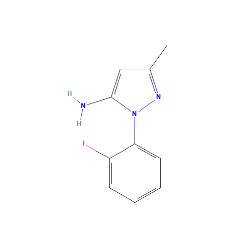 2-(2-iodophenyl)-5-methylpyrazol-3-amine (CAS: 1380573-88-5) - Chemical Structure and Molecular Formula 