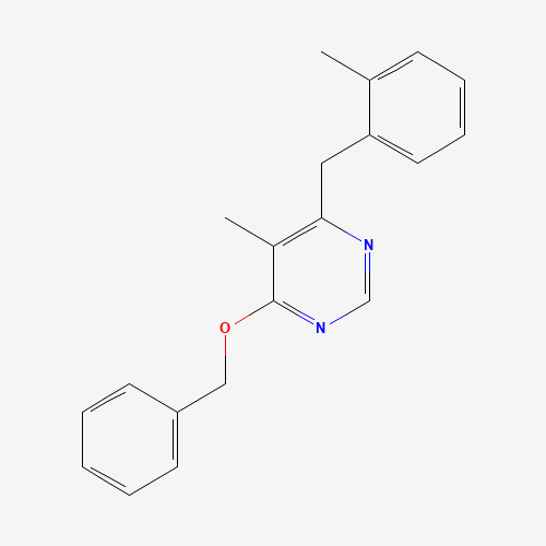 5-methyl-4-[(2-methylphenyl)methyl]-6-phenylmethoxypyrimidine (CAS: 960297-57-8) - Chemical Structure and Molecular Formula 