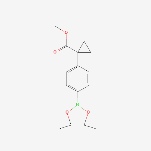 ethyl 1-[4-(4,4,5,5-tetramethyl-1,3,2-dioxaborolan-2-yl)phenyl]cyclopropane-1-carboxylate (CAS: 1257213-52-7) - Chemical Structure and Molecular Formula 