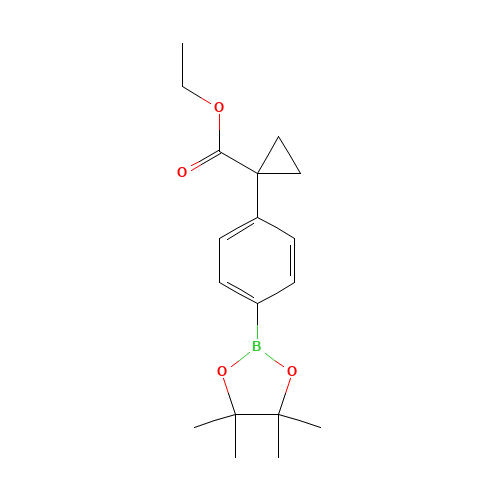 ethyl 1-[4-(4,4,5,5-tetramethyl-1,3,2-dioxaborolan-2-yl)phenyl]cyclopropane-1-carboxylate (CAS: 1257213-52-7) - Chemical Structure and Molecular Formula 