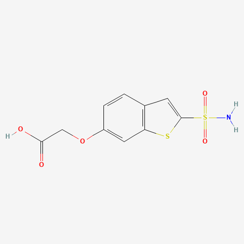 2-[(2-sulfamoyl-1-benzothiophen-6-yl)oxy]acetic acid (CAS: 96803-76-8) - Chemical Structure and Molecular Formula 