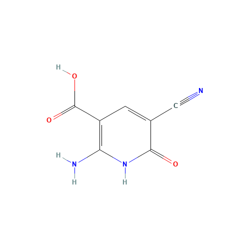 2-amino-5-cyano-6-oxo-1H-pyridine-3-carboxylic acid (CAS: 138060-94-3) - Chemical Structure and Molecular Formula 