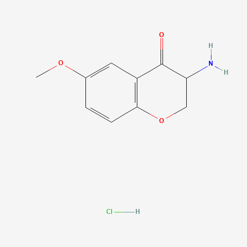 3-amino-6-methoxy-2,3-dihydrochromen-4-one;hydrochloride (CAS: 22406-60-6) - Chemical Structure and Molecular Formula 