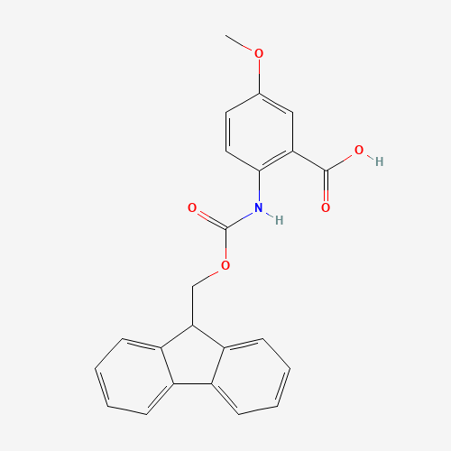 2-(9H-fluoren-9-ylmethoxycarbonylamino)-5-methoxybenzoic acid (CAS: 332121-93-4) - Chemical Structure and Molecular Formula 