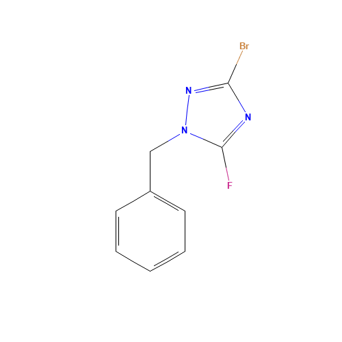 1-benzyl-3-bromo-5-fluoro-1,2,4-triazole (CAS: 214540-43-9) - Chemical Structure and Molecular Formula 