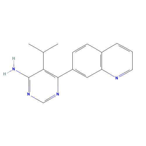 5-propan-2-yl-6-quinolin-7-ylpyrimidin-4-amine (CAS: 852061-81-5) - Chemical Structure and Molecular Formula 
