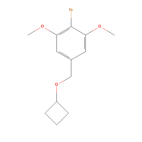 2-bromo-5-(cyclobutyloxymethyl)-1,3-dimethoxybenzene (CAS: 1190854-90-0) - Chemical Structure and Molecular Formula 