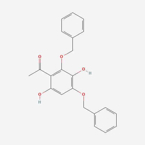 1-[3,6-dihydroxy-2,4-bis(phenylmethoxy)phenyl]ethanone (CAS: 1083181-35-4) - Chemical Structure and Molecular Formula 