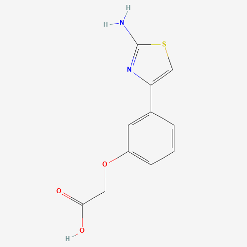 2-[3-(2-amino-1,3-thiazol-4-yl)phenoxy]acetic acid (CAS: 1082128-37-7) - Chemical Structure and Molecular Formula 