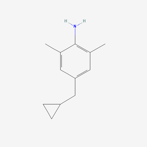4-(cyclopropylmethyl)-2,6-dimethylaniline (CAS: 1140066-10-9) - Chemical Structure and Molecular Formula 