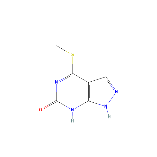 4-methylsulfanyl-1,2-dihydropyrazolo[3,4-d]pyrimidin-6-one (CAS: 100047-41-4) - Chemical Structure and Molecular Formula 