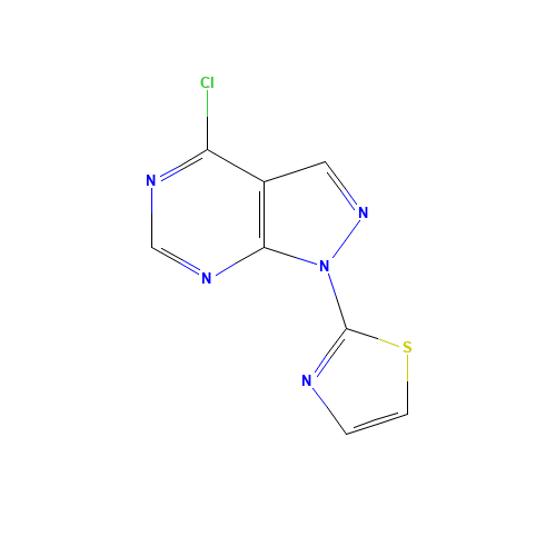 2-(4-chloropyrazolo[3,4-d]pyrimidin-1-yl)-1,3-thiazole (CAS: 650638-04-3) - Related Chemical Product