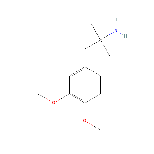 1-(3,4-dimethoxyphenyl)-2-methylpropan-2-amine (CAS: 75561-47-6) - Chemical Structure and Molecular Formula 