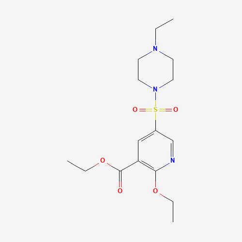 ethyl 2-ethoxy-5-(4-ethylpiperazin-1-yl)sulfonylpyridine-3-carboxylate (CAS: 247582-68-9) - Chemical Structure and Molecular Formula 