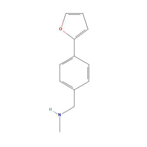 1-[4-(furan-2-yl)phenyl]-N-methylmethanamine (CAS: 859850-67-2) - Chemical Structure and Molecular Formula 