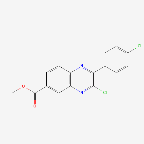 methyl 3-chloro-2-(4-chlorophenyl)quinoxaline-6-carboxylate (CAS: 1383701-73-2) - Chemical Structure and Molecular Formula 