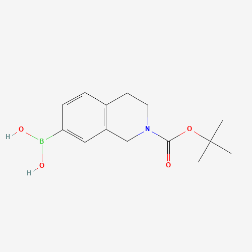 [2-[(2-methylpropan-2-yl)oxycarbonyl]-3,4-dihydro-1H-isoquinolin-7-yl]boronic acid (CAS: 1190058-21-9) - Chemical Structure and Molecular Formula 