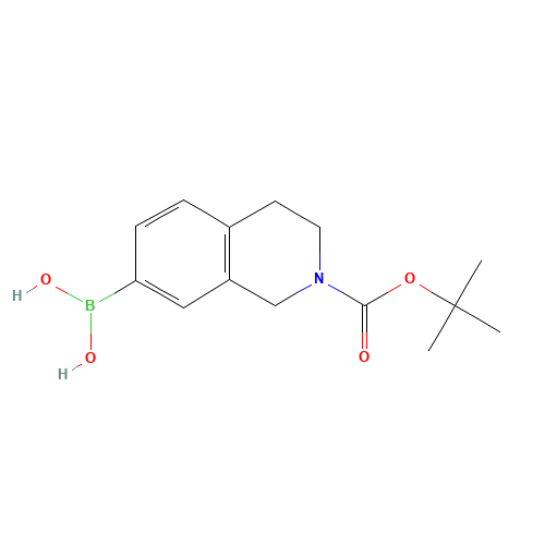 [2-[(2-methylpropan-2-yl)oxycarbonyl]-3,4-dihydro-1H-isoquinolin-7-yl]boronic acid (CAS: 1190058-21-9) - Chemical Structure and Molecular Formula 
