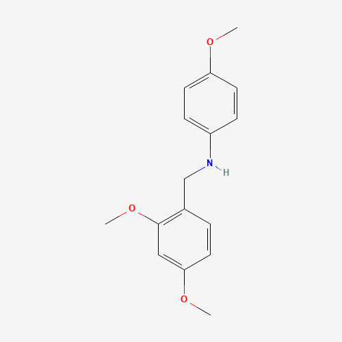 N-[(2,4-dimethoxyphenyl)methyl]-4-methoxyaniline (CAS: 3446-77-3) - Chemical Structure and Molecular Formula 
