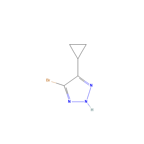 4-bromo-5-cyclopropyl-2H-triazole (CAS: 1346948-93-3) - Chemical Structure and Molecular Formula 