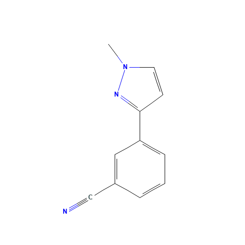 3-(1-methylpyrazol-3-yl)benzonitrile (CAS: 207909-05-5) - Chemical Structure and Molecular Formula 