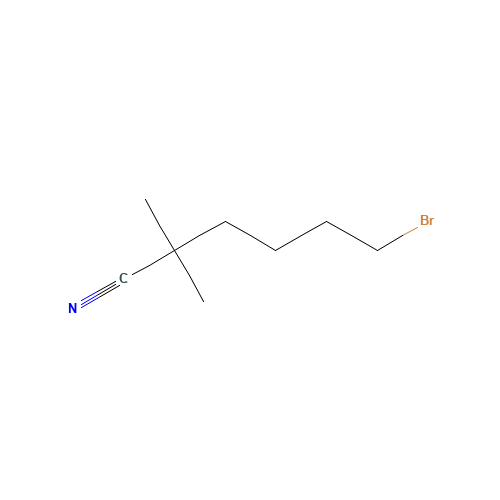 6-bromo-2,2-dimethylhexanenitrile (CAS: 53545-96-3) - Chemical Structure and Molecular Formula 