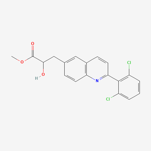 methyl 3-[2-(2,6-dichlorophenyl)quinolin-6-yl]-2-hydroxypropanoate (CAS: 623144-54-7) - Chemical Structure and Molecular Formula 