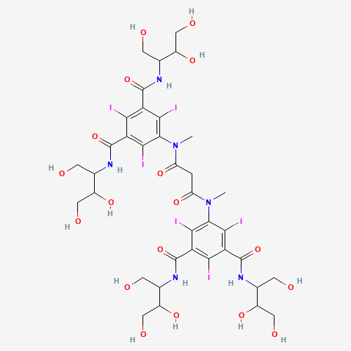 2,4,6-triiodo-5-[methyl-[3-oxo-3-[2,4,6-triiodo-N-methyl-3,5-bis(1,3,4-trihydroxybutan-2-ylcarbamoyl)anilino]propanoyl]amino]-1-N,3-N-bis(1,3,4-trihydroxybutan-2-yl)benzene-1,3-dicarboxamide (CAS: 79770-24-4) - Related Chemical Product