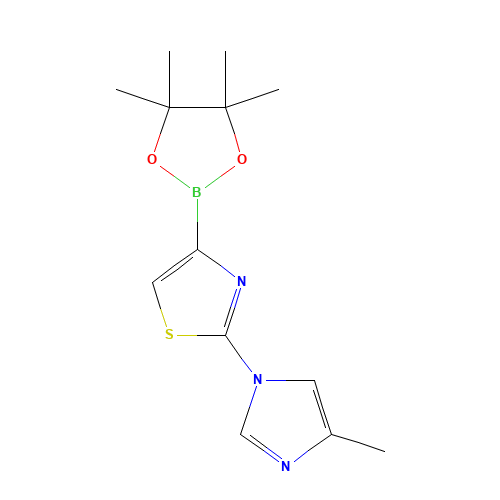 2-(4-methylimidazol-1-yl)-4-(4,4,5,5-tetramethyl-1,3,2-dioxaborolan-2-yl)-1,3-thiazole (CAS: 1312942-10-1) - Chemical Structure and Molecular Formula 
