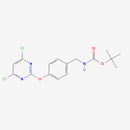tert-butyl N-[[4-(4,6-dichloropyrimidin-2-yl)oxyphenyl]methyl]carbamate (CAS: 1359965-86-8) - Related Chemical Product