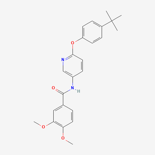 N-[6-(4-tert-butylphenoxy)pyridin-3-yl]-3,4-dimethoxybenzamide (CAS: 224803-85-4) - Chemical Structure and Molecular Formula 