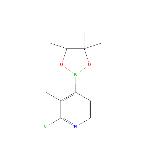 2-chloro-3-methyl-4-(4,4,5,5-tetramethyl-1,3,2-dioxaborolan-2-yl)pyridine (CAS: 1010101-06-0) - Chemical Structure and Molecular Formula 
