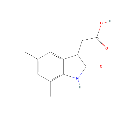 2-(5,7-dimethyl-2-oxo-1,3-dihydroindol-3-yl)acetic acid (CAS: 915923-70-5) - Related Chemical Product