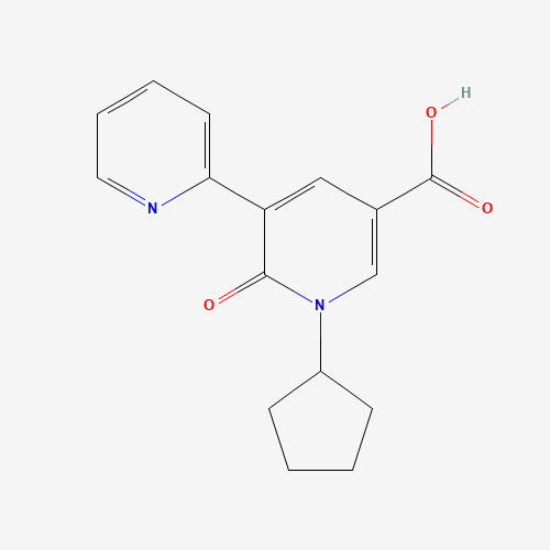 1-cyclopentyl-6-oxo-5-pyridin-2-ylpyridine-3-carboxylic acid (CAS: 939411-72-0) - Chemical Structure and Molecular Formula 