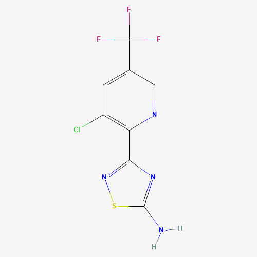 3-[3-chloro-5-(trifluoromethyl)pyridin-2-yl]-1,2,4-thiadiazol-5-amine (CAS: 1179362-69-6) - Chemical Structure and Molecular Formula 