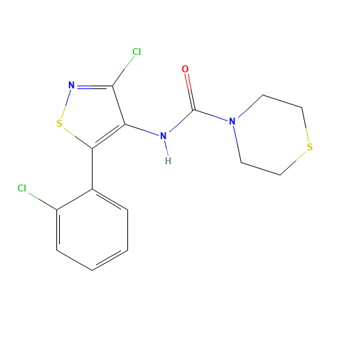 N-[3-chloro-5-(2-chlorophenyl)-1,2-thiazol-4-yl]thiomorpholine-4-carboxamide (CAS: 680212-94-6) - Related Chemical Product