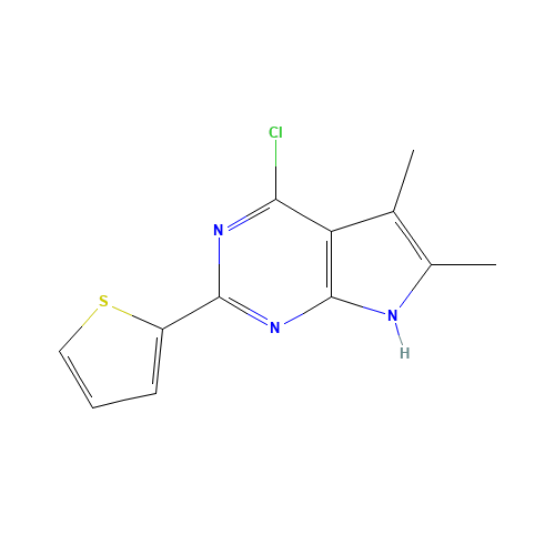 4-chloro-5,6-dimethyl-2-thiophen-2-yl-7H-pyrrolo[2,3-d]pyrimidine (CAS: 251947-14-5) - Related Chemical Product