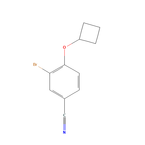 3-bromo-4-cyclobutyloxybenzonitrile (CAS: 1065640-60-9) - Chemical Structure and Molecular Formula 