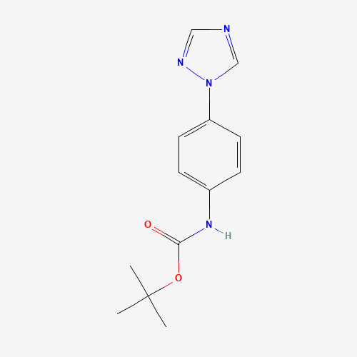 tert-butyl N-[4-(1,2,4-triazol-1-yl)phenyl]carbamate (CAS: 1266335-63-0) - Chemical Structure and Molecular Formula 