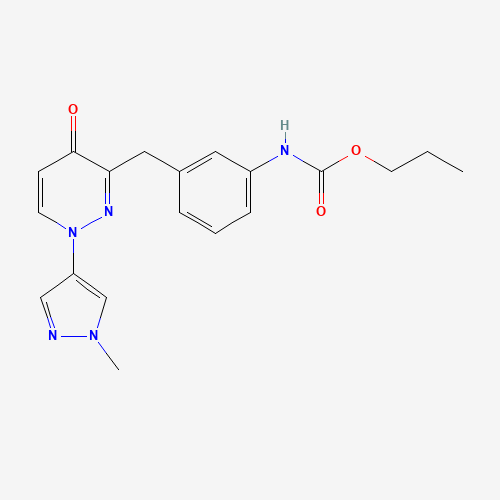 propyl N-[3-[[1-(1-methylpyrazol-4-yl)-4-oxopyridazin-3-yl]methyl]phenyl]carbamate (CAS: 1314381-09-3) - Chemical Structure and Molecular Formula 