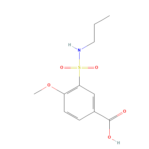 4-methoxy-3-(propylsulfamoyl)benzoic acid (CAS: 716358-75-7) - Chemical Structure and Molecular Formula 