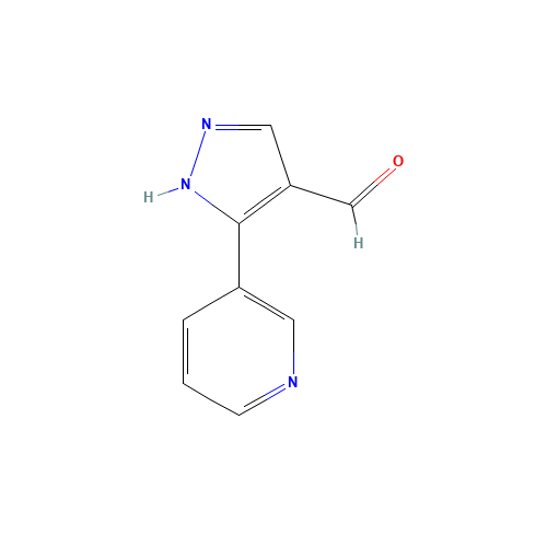 5-pyridin-3-yl-1H-pyrazole-4-carbaldehyde (CAS: 1006482-43-4) - Chemical Structure and Molecular Formula 