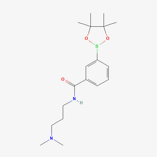 N-[3-(dimethylamino)propyl]-3-(4,4,5,5-tetramethyl-1,3,2-dioxaborolan-2-yl)benzamide (CAS: 936250-16-7) - Chemical Structure and Molecular Formula 